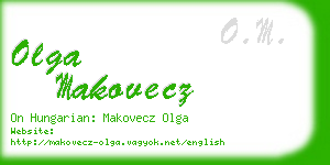 olga makovecz business card